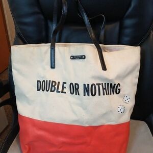 Kate Spade Red and Cream Tote Bag